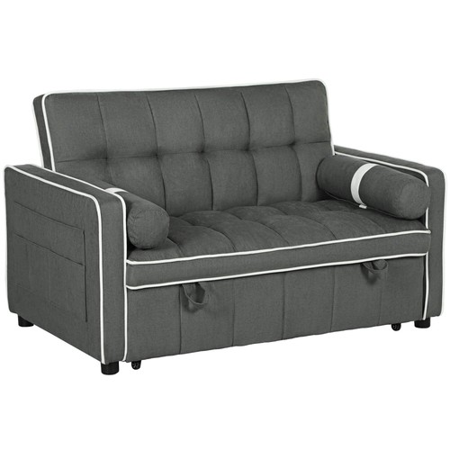 Homcom two seater linen look - two-seater, linen-look