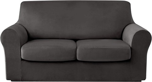 Stretch velvet loveseat sofa - velvet,