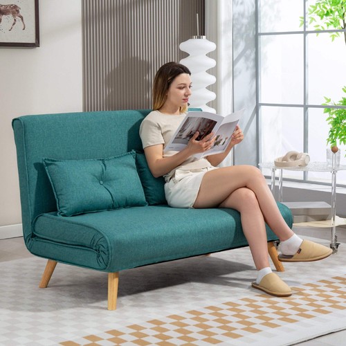 Homcom two seater linen - two-seater, linen-look