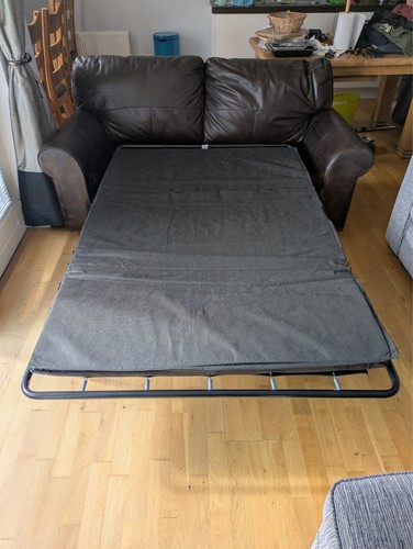 Two seater dark brown leather - two-seater,