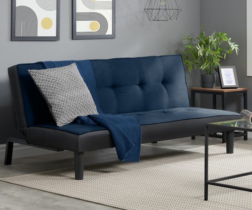 Blue fabric sofa bed aurora - blue,