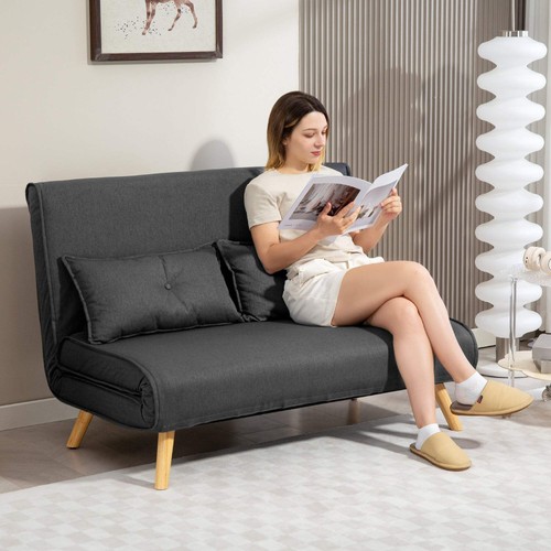 Homcom two seater linen look - homcom, two-seater