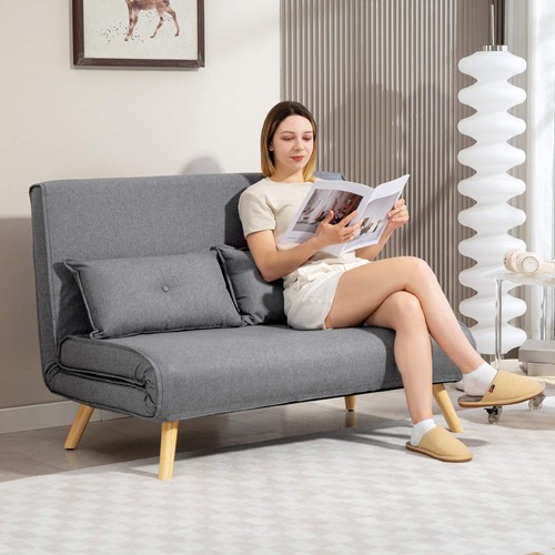 Homcom two seater linen - homcom, linen-look